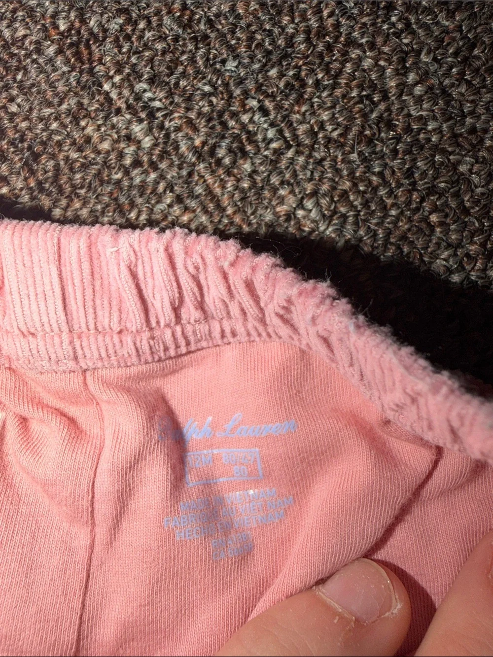Ralph Lauren Pink Corduroy baby Pants size 12m